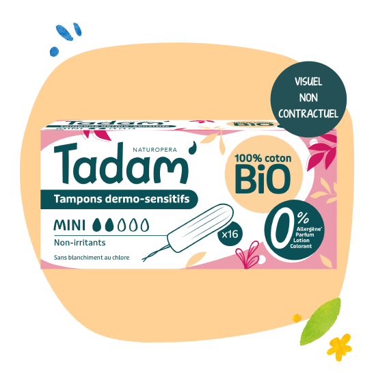 Tampons en coton Bio, sans applicateur
