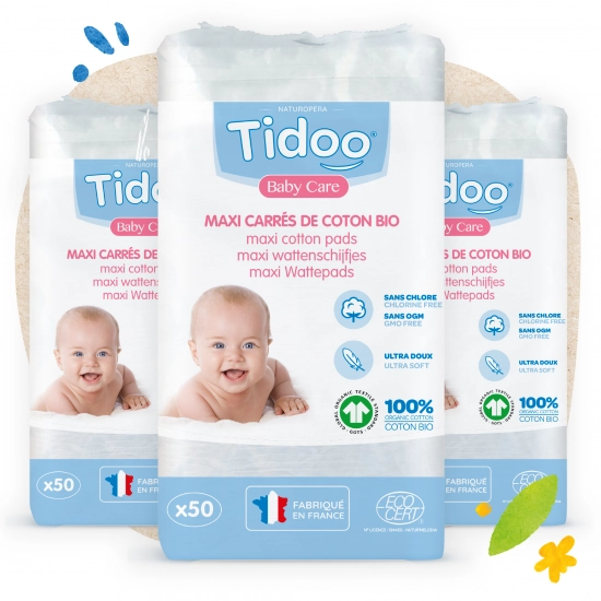 Lot 3×50 Maxi carrés de coton bio