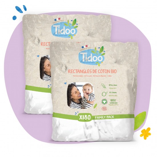Lot 2 x 180 Rectangles de coton Bio