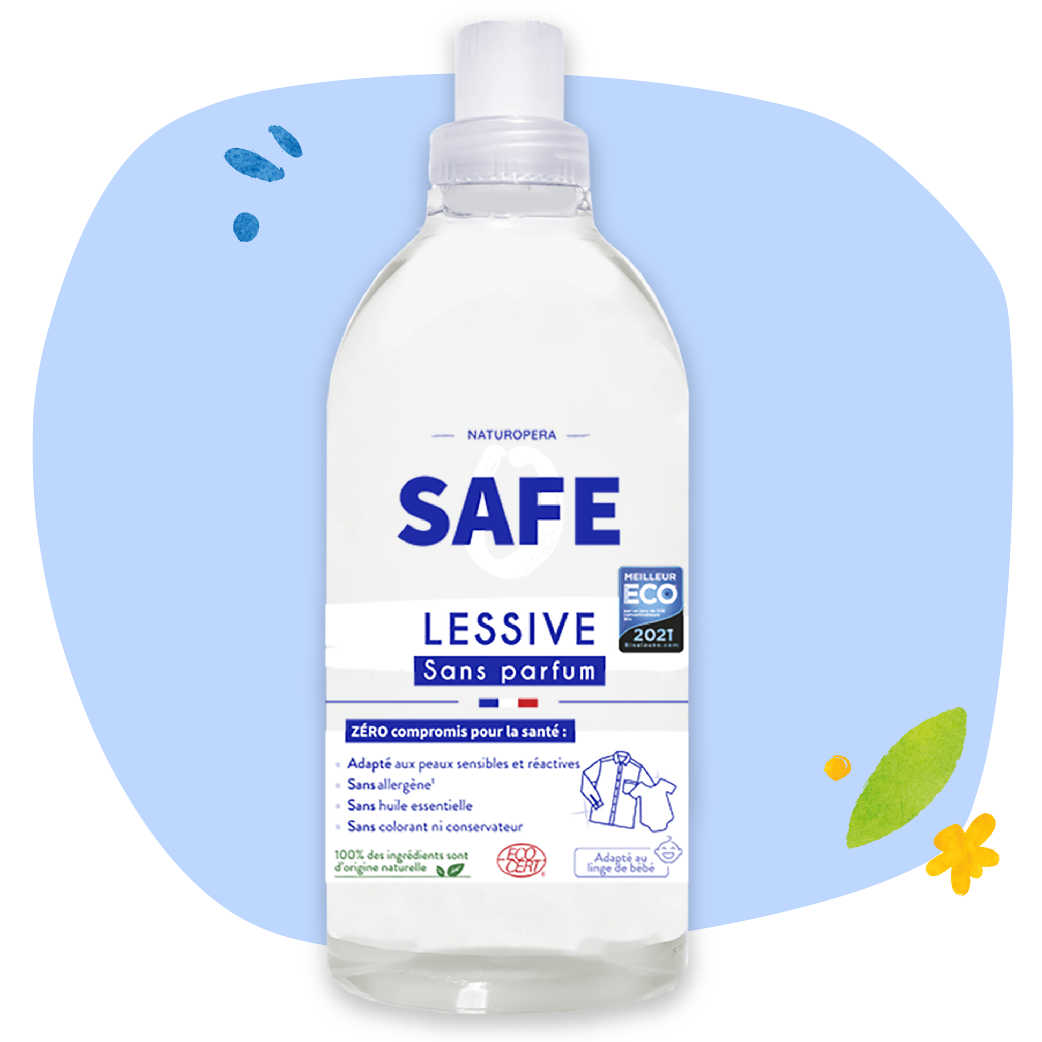 Safe Lessive Universelle Ultra Douceur Safe (Sans Parfum) 1L