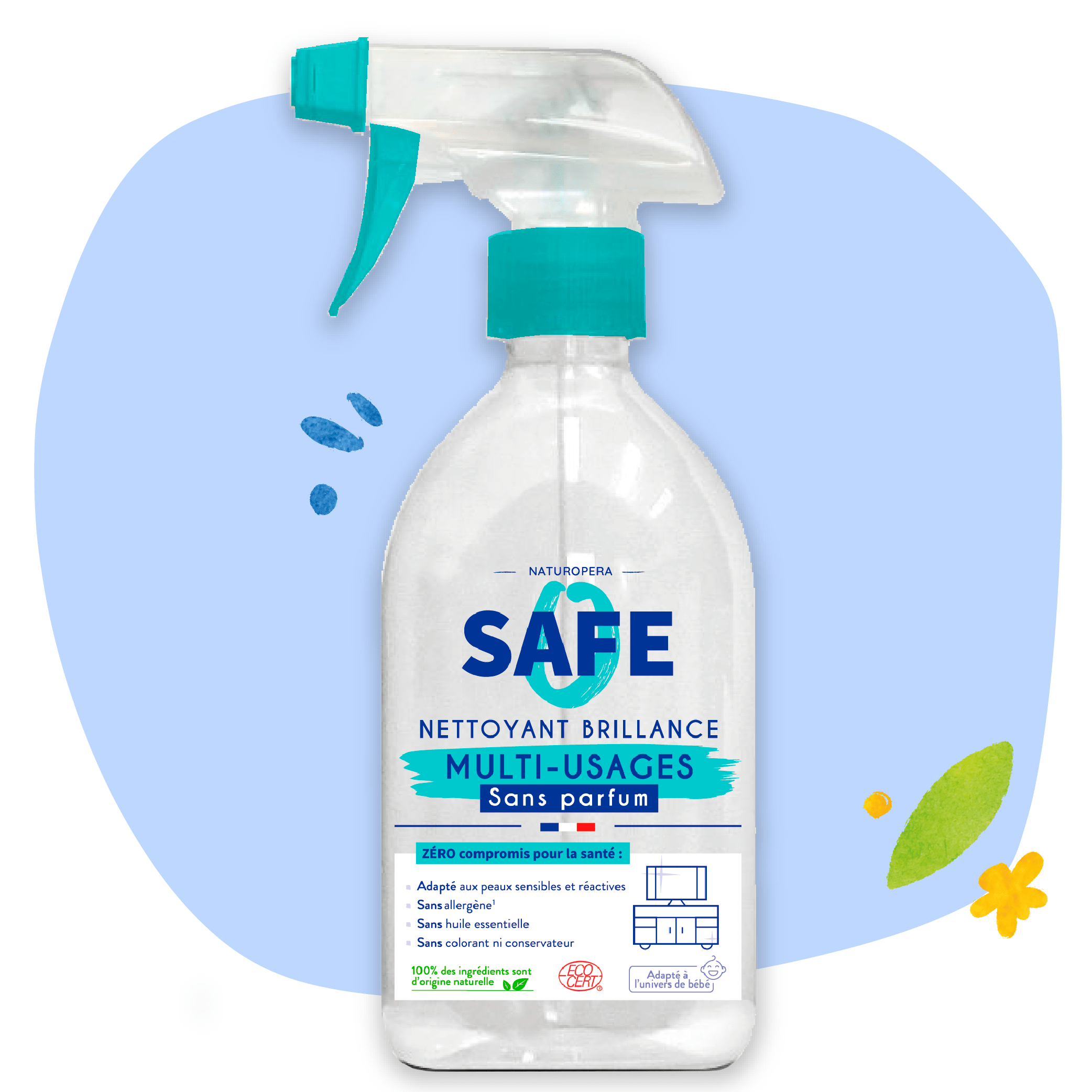 Safe Spray Nettoyant Multi-Usages Safe (Sans Parfum) 500ml - Naturalia  Courses en ligne et offres