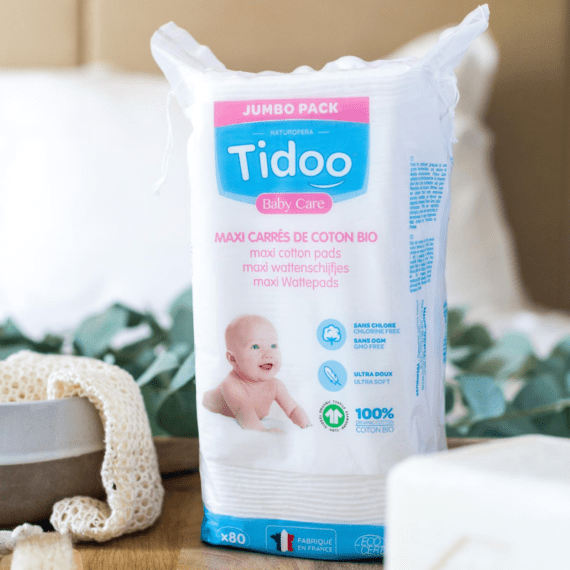 Carrés de coton bébé bio made in France - Lot 3x80 - Tidoo