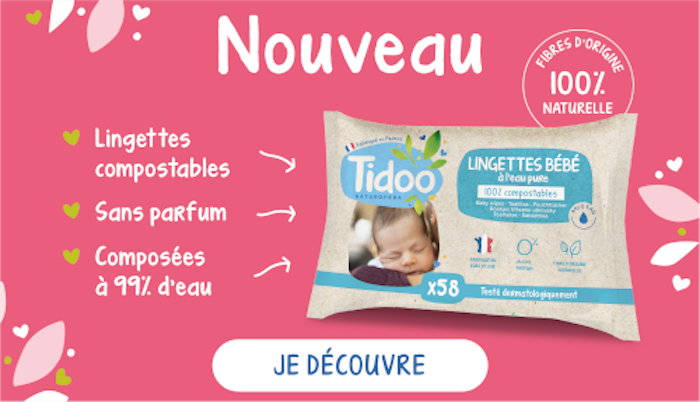 Lingettes Bébé à l'Eau Format Nomade, 28 Lingettes