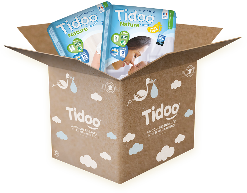 Abonnement T1 - 208 Couches Ecologiques Spéciales Nouveau-Né- 2-5kg - Fabriquées en France (Tidoo) - Image 1